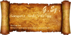 Gangetz Szörény névjegykártya